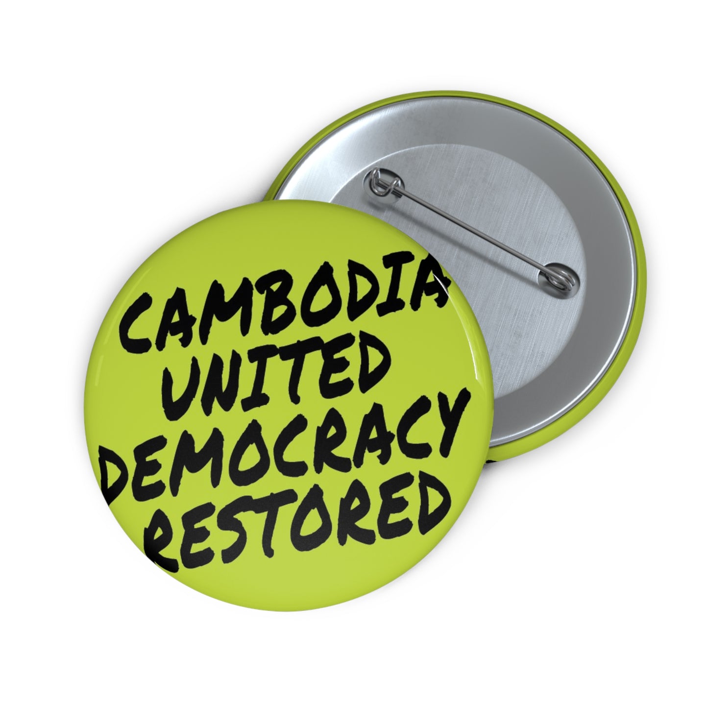 CAMBODIA UNITED - DEMOCRACY RESTORED BUTTON